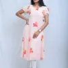 Flora Elegant Pastel Pink Floral Maxi Dress