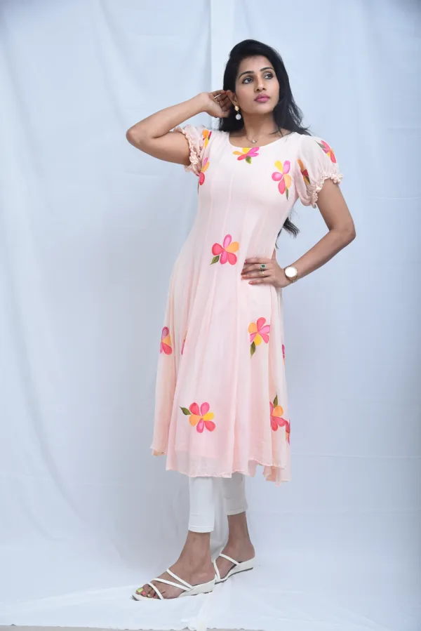 Flora Elegant Pastel Pink Floral Maxi Dress