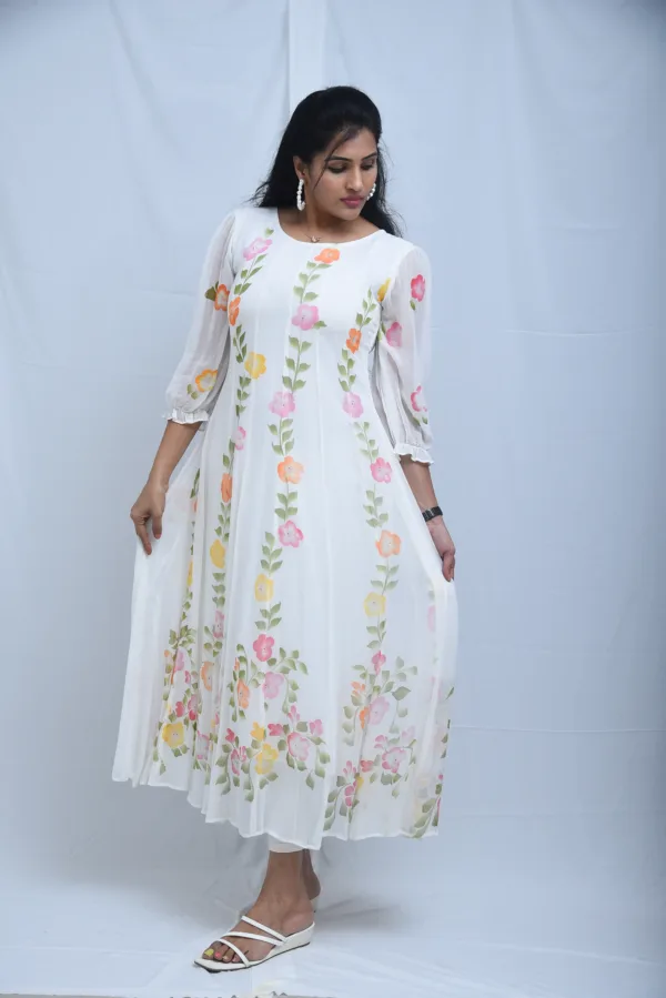 Flora White Floral Maxi Dres