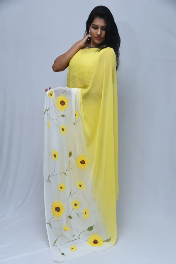 Sunflower Yellow Saree
