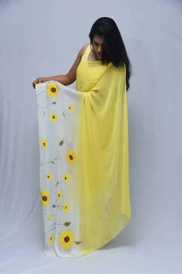 Sunflower Yellow Saree