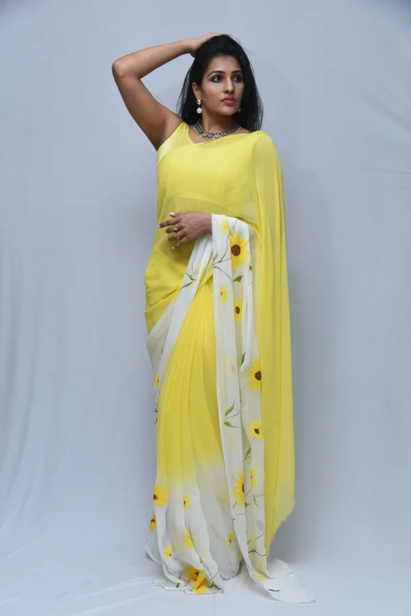 Sunflower Yellow Saree