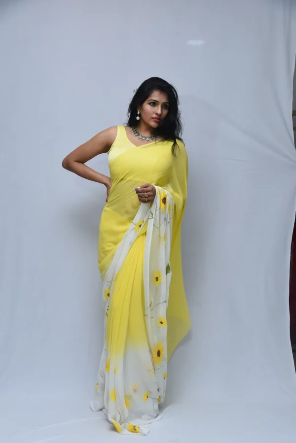 Sunflower Yellow Saree