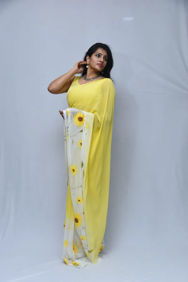 Sunflower Yellow Saree